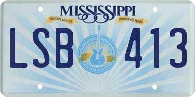 MS license plate LSB413
