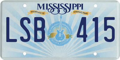 MS license plate LSB415