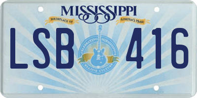 MS license plate LSB416