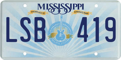 MS license plate LSB419