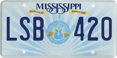 MS license plate LSB420