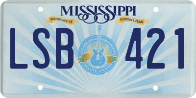 MS license plate LSB421