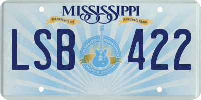 MS license plate LSB422