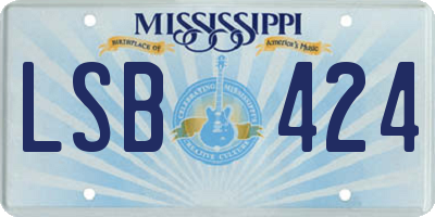 MS license plate LSB424