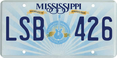 MS license plate LSB426