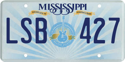 MS license plate LSB427