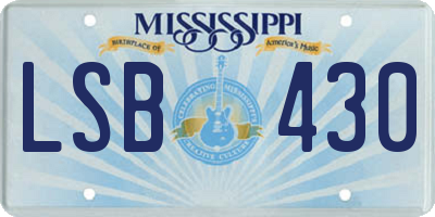 MS license plate LSB430