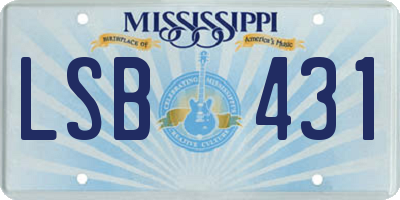 MS license plate LSB431