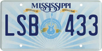 MS license plate LSB433