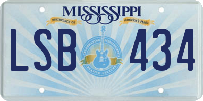 MS license plate LSB434