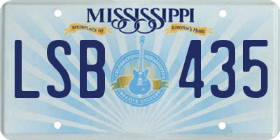 MS license plate LSB435