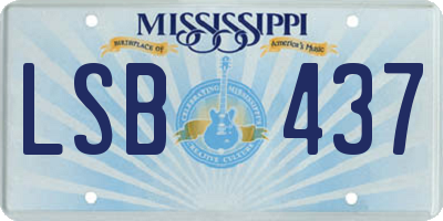 MS license plate LSB437