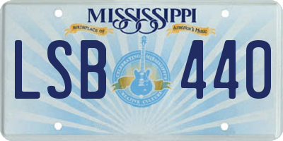 MS license plate LSB440