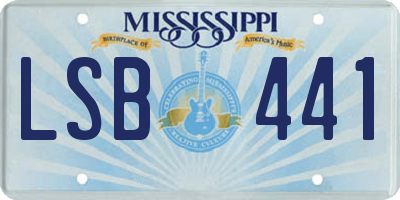 MS license plate LSB441