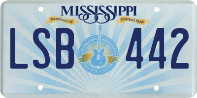 MS license plate LSB442