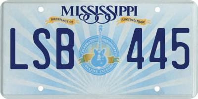 MS license plate LSB445