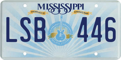 MS license plate LSB446