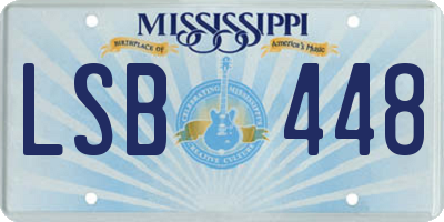 MS license plate LSB448