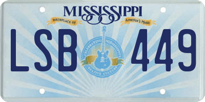 MS license plate LSB449