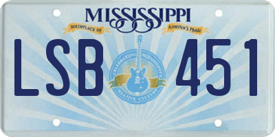 MS license plate LSB451