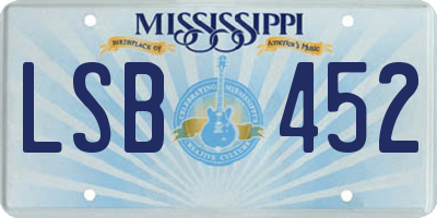 MS license plate LSB452