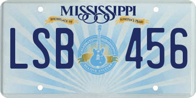 MS license plate LSB456