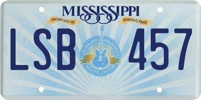 MS license plate LSB457