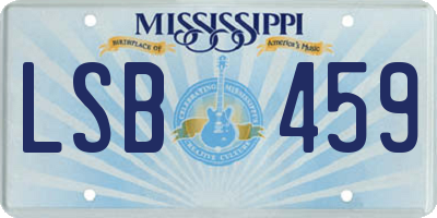 MS license plate LSB459