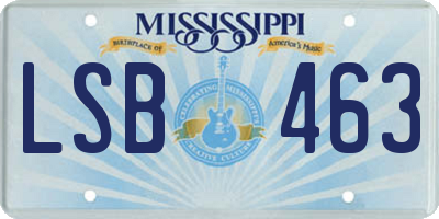 MS license plate LSB463
