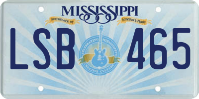 MS license plate LSB465