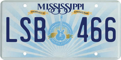 MS license plate LSB466