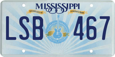 MS license plate LSB467