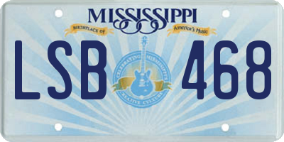 MS license plate LSB468