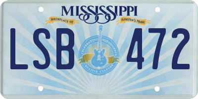 MS license plate LSB472