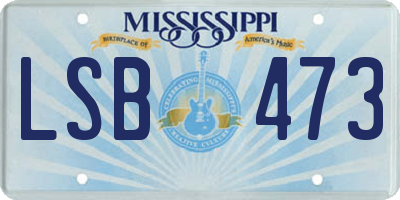 MS license plate LSB473