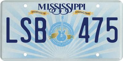MS license plate LSB475