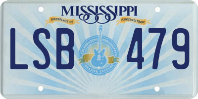 MS license plate LSB479
