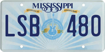 MS license plate LSB480