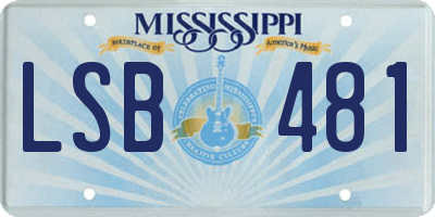 MS license plate LSB481