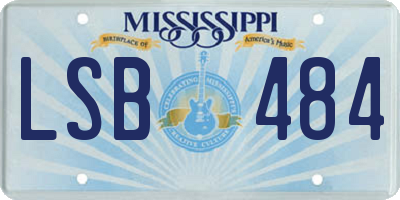 MS license plate LSB484