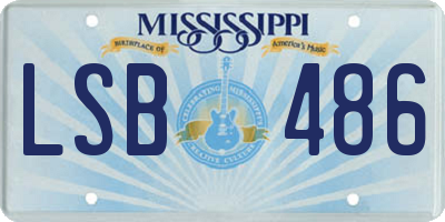 MS license plate LSB486