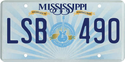 MS license plate LSB490