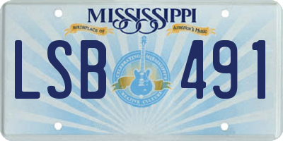 MS license plate LSB491