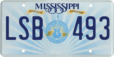 MS license plate LSB493