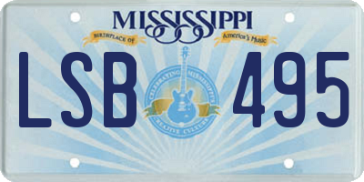 MS license plate LSB495