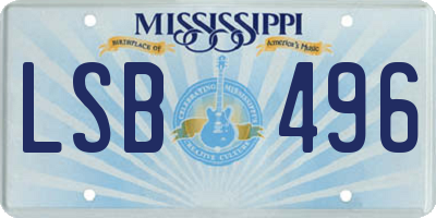 MS license plate LSB496