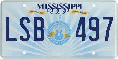 MS license plate LSB497
