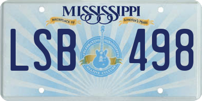 MS license plate LSB498