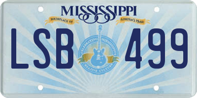 MS license plate LSB499