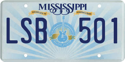MS license plate LSB501